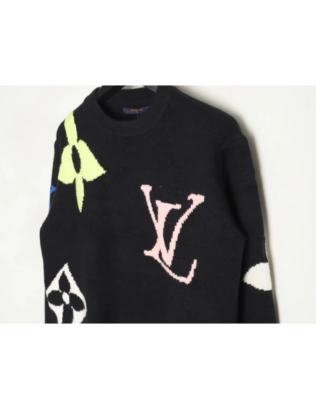 Louis Vuitton jacquard lettering crew neck sweater,Louis Vuitton Sweatshirt,Sweatshirt,Buy cheap clothing haul France