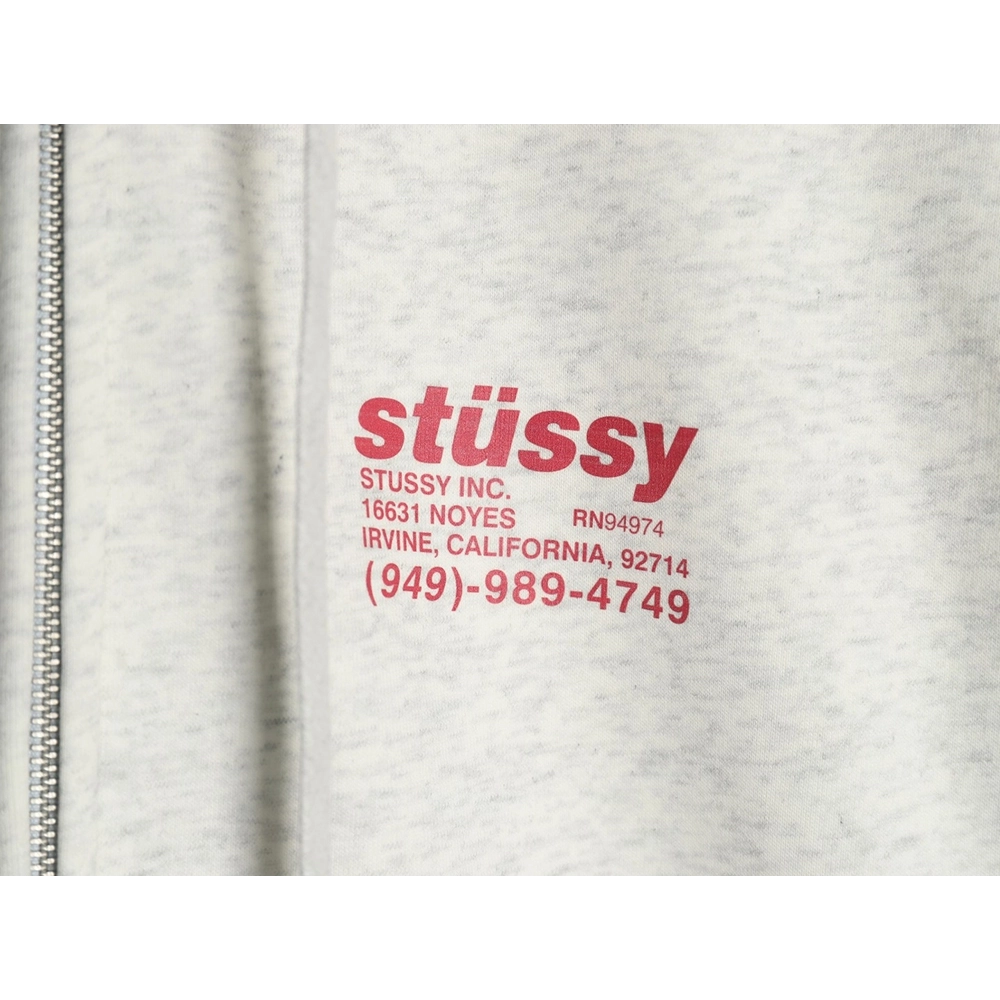 Stussy cobranded elements Logo plus velvet hooded zipper jacket,Stussy Sweatshirt,Sweatshirt,Buy cheap clothing haul France