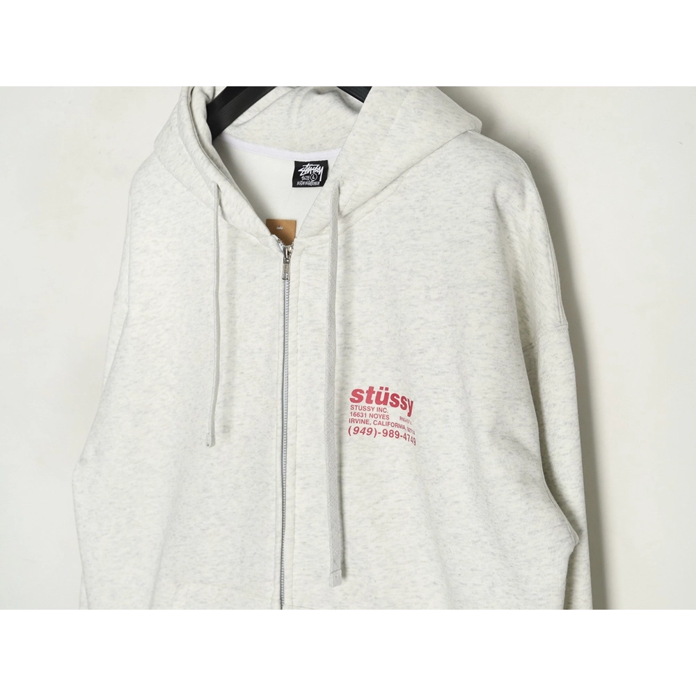 Stussy cobranded elements Logo plus velvet hooded zipper jacket,Stussy Sweatshirt,Sweatshirt,Buy cheap clothing haul France