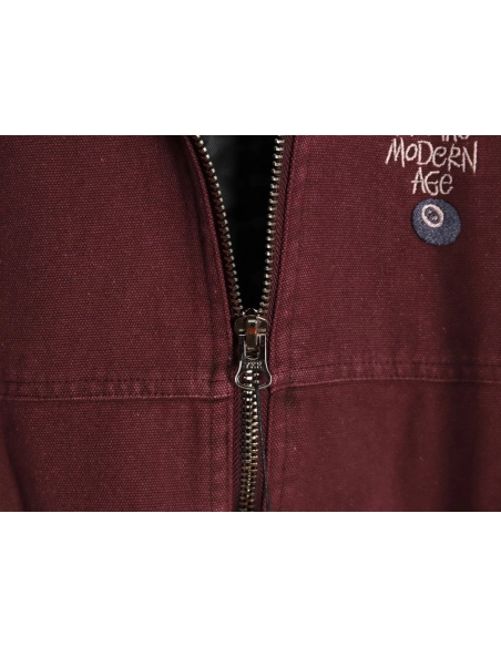 Stussy distressed letters embroidery black 8 hooded cotton coat,Stussy Jacket,Jacket,Buy cheap clothing haul France