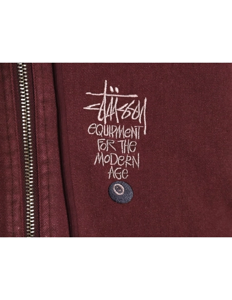 Stussy distressed letters embroidery black 8 hooded cotton coat,Stussy Jacket,Jacket,Buy cheap clothing haul France