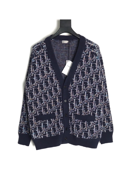 Dior all over print monogram jacquard cardigan sweater,Dior Sweatshirt,Sweatshirt,Buy cheap clothing haul France