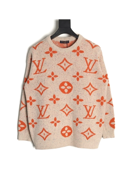 Louis Vuitton all over logo jacquard crewneck sweater,Louis Vuitton Sweatshirt,Sweatshirt,Buy cheap clothing haul France