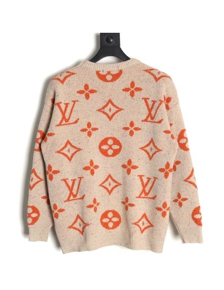 Louis Vuitton all over logo jacquard crewneck sweater,Louis Vuitton Sweatshirt,Sweatshirt,Buy cheap clothing haul France