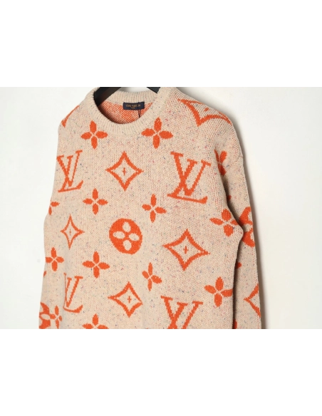 Louis Vuitton all over logo jacquard crewneck sweater,Louis Vuitton Sweatshirt,Sweatshirt,Buy cheap clothing haul France
