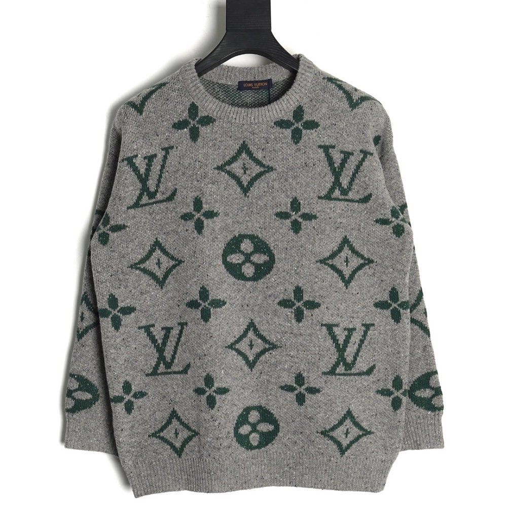 Louis Vuitton all over logo jacquard crewneck sweater,Louis Vuitton Sweatshirt,Sweatshirt,Buy cheap clothing haul France