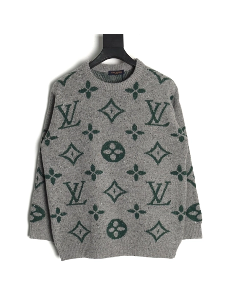 Louis Vuitton all over logo jacquard crewneck sweater,Louis Vuitton Sweatshirt,Sweatshirt,Buy cheap clothing haul France