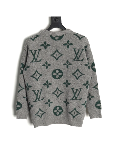 Louis Vuitton all over logo jacquard crewneck sweater,Louis Vuitton Sweatshirt,Sweatshirt,Buy cheap clothing haul France