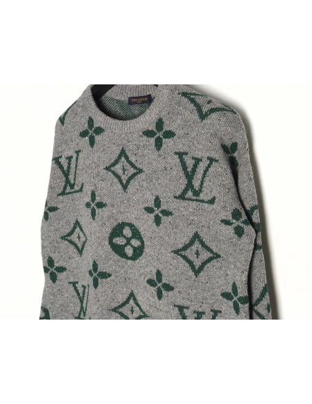 Louis Vuitton all over logo jacquard crewneck sweater,Louis Vuitton Sweatshirt,Sweatshirt,Buy cheap clothing haul France