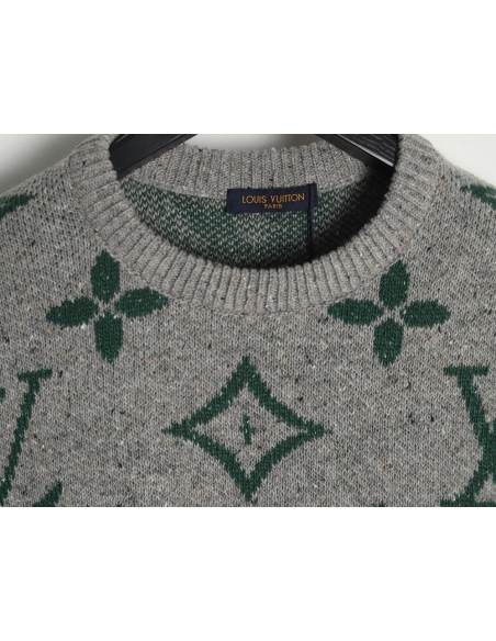 Louis Vuitton all over logo jacquard crewneck sweater,Louis Vuitton Sweatshirt,Sweatshirt,Buy cheap clothing haul France