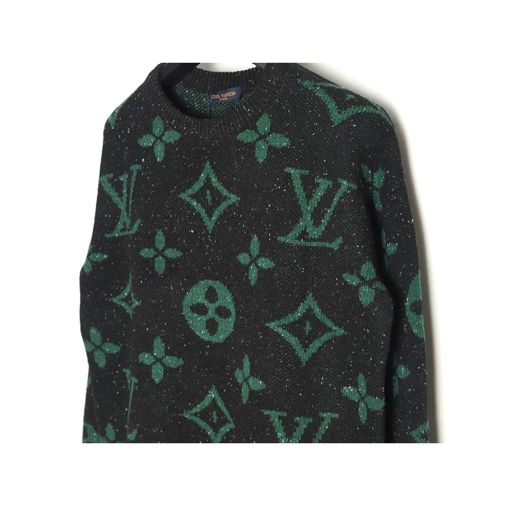 Louis Vuitton all over logo jacquard crewneck sweater,Louis Vuitton Sweatshirt,Sweatshirt,Buy cheap clothing haul France