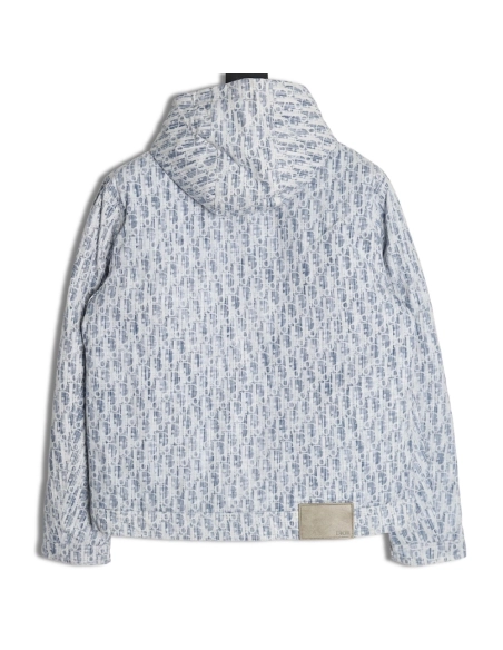 Dior all over print distressed jacquard LOGO hooded down jacket,Dior Jacket,Jacket,Buy cheap clothing haul France