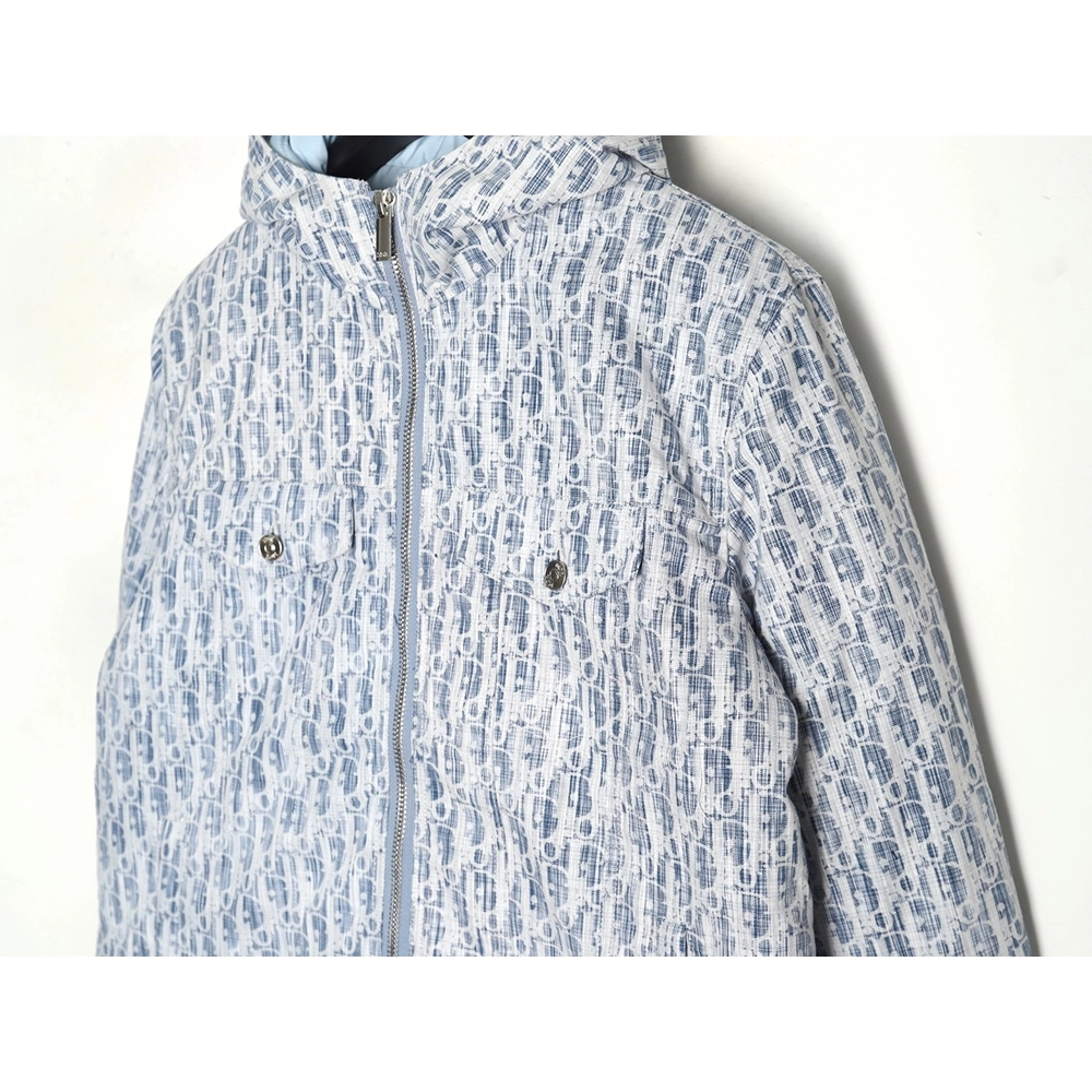 Dior all over print distressed jacquard LOGO hooded down jacket,Dior Jacket,Jacket,Buy cheap clothing haul France