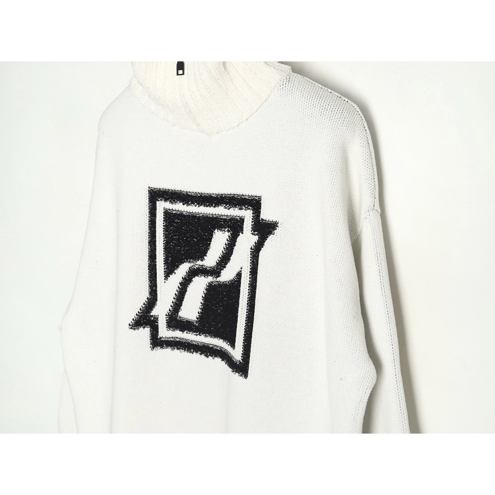 We11 Done Square LOGO Half Zip Turtleneck Sweater,We11done Sweatshirt,Sweatshirt,Buy cheap clothing haul France