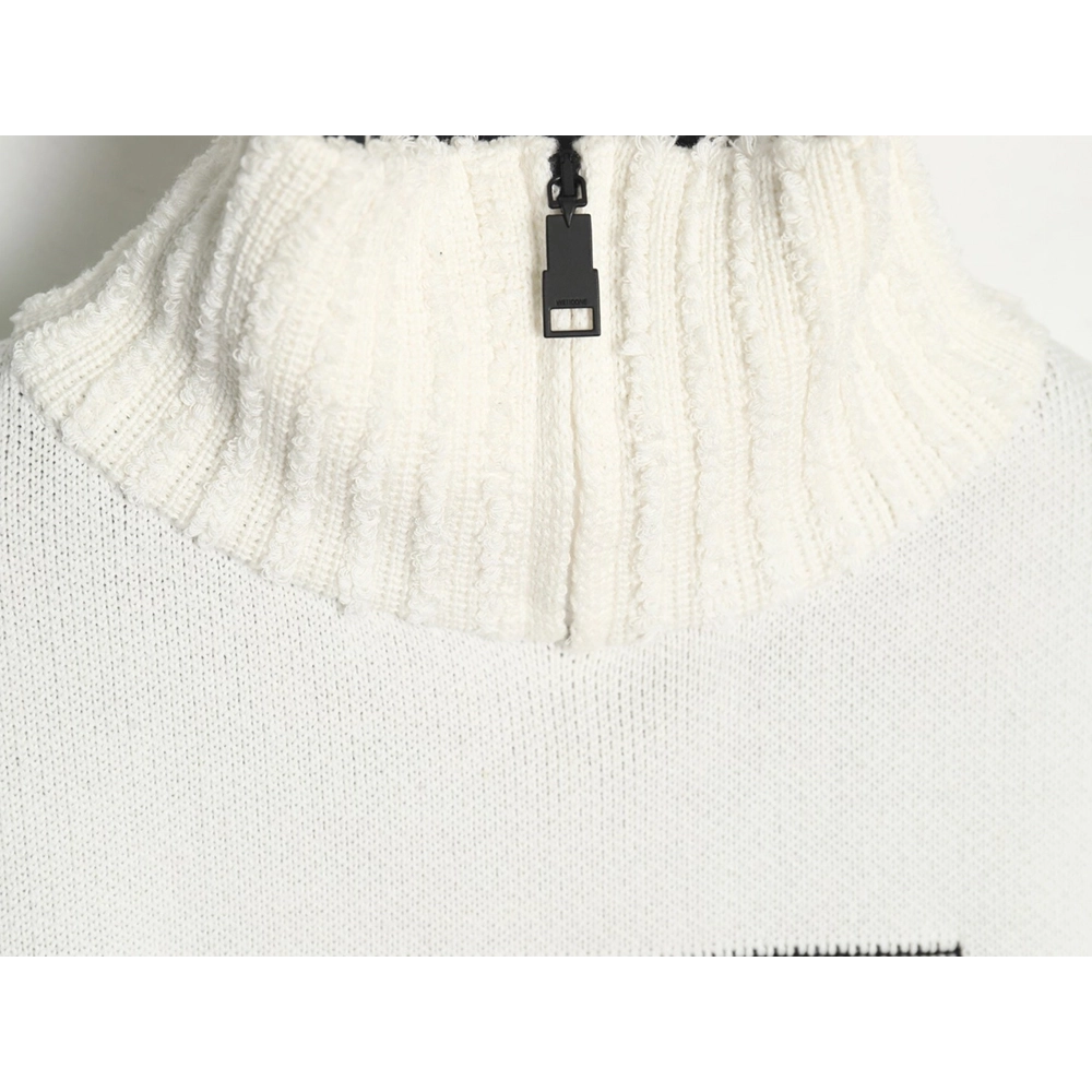 We11 Done Square LOGO Half Zip Turtleneck Sweater,We11done Sweatshirt,Sweatshirt,Buy cheap clothing haul France