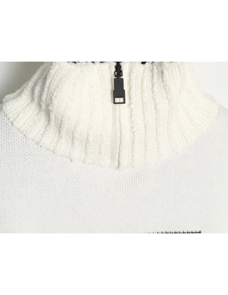 We11 Done Square LOGO Half Zip Turtleneck Sweater,We11done Sweatshirt,Sweatshirt,Buy cheap clothing haul France