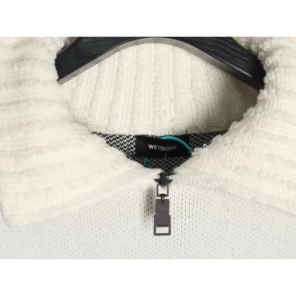 We11 Done Square LOGO Half Zip Turtleneck Sweater,We11done Sweatshirt,Sweatshirt,Buy cheap clothing haul France