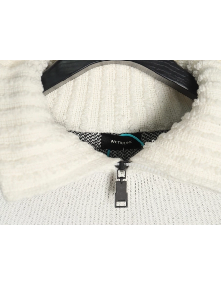 We11 Done Square LOGO Half Zip Turtleneck Sweater,We11done Sweatshirt,Sweatshirt,Buy cheap clothing haul France