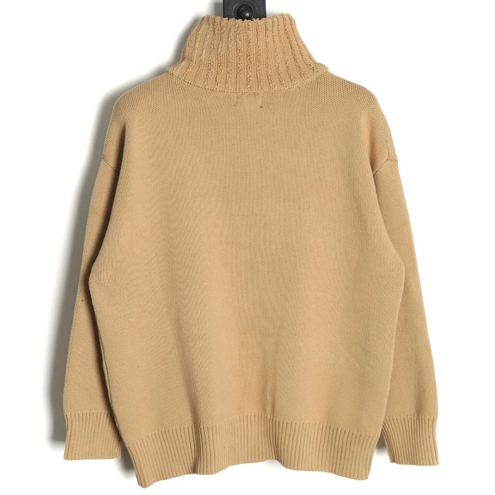 We11 Done Square LOGO Half Zip Turtleneck Sweater,We11done Sweatshirt,Sweatshirt,Buy cheap clothing haul France