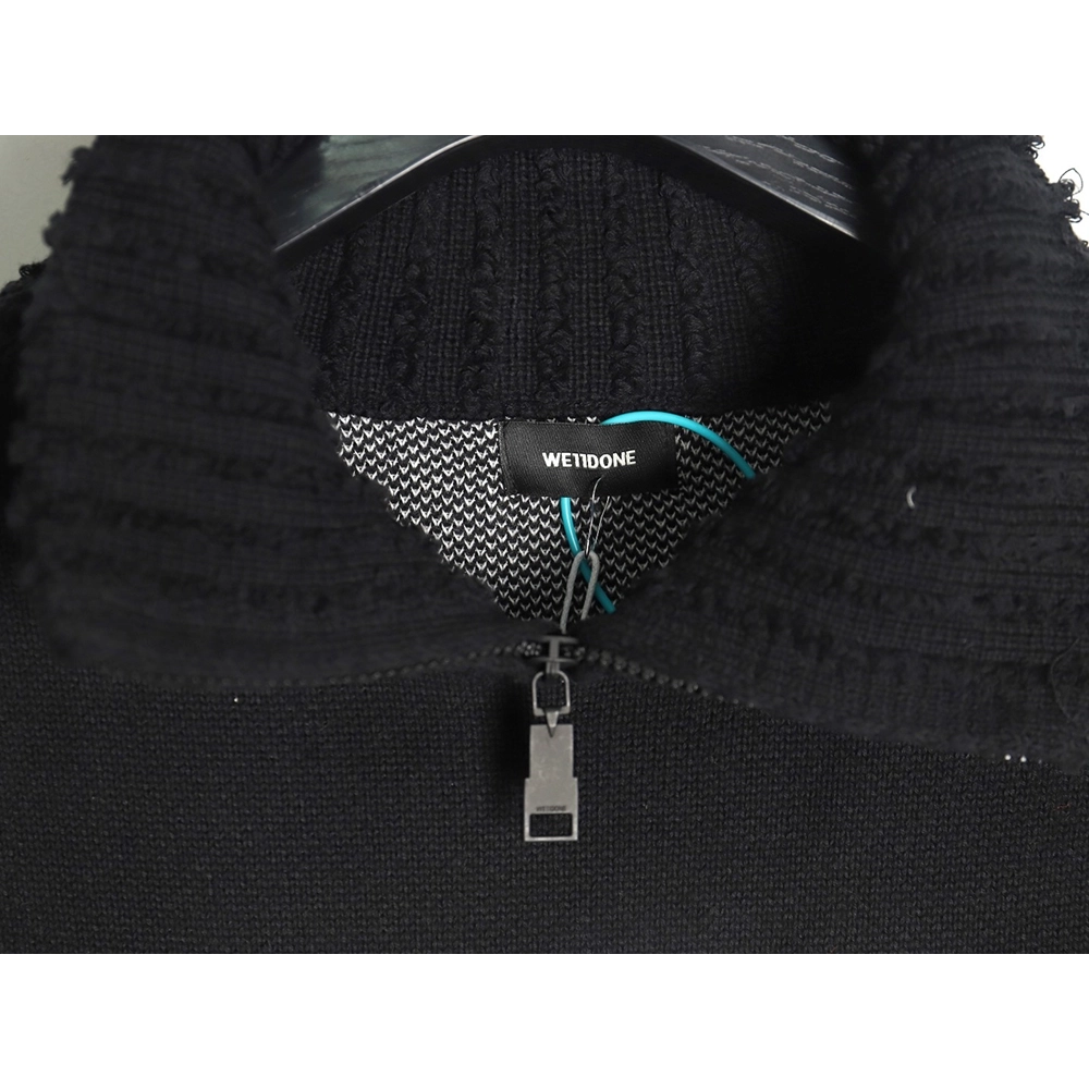 We11 Done Square LOGO Half Zip Turtleneck Sweater,We11done Sweatshirt,Sweatshirt,Buy cheap clothing haul France
