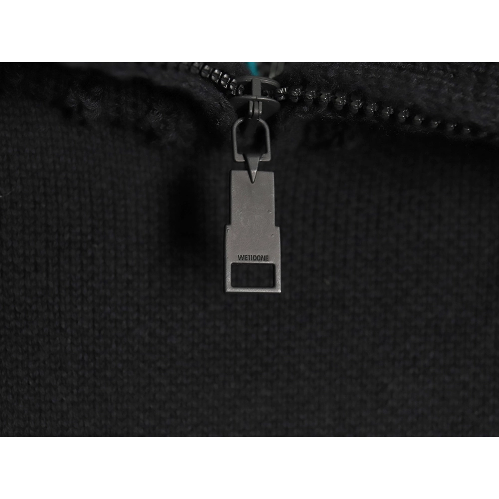 We11 Done Square LOGO Half Zip Turtleneck Sweater,We11done Sweatshirt,Sweatshirt,Buy cheap clothing haul France