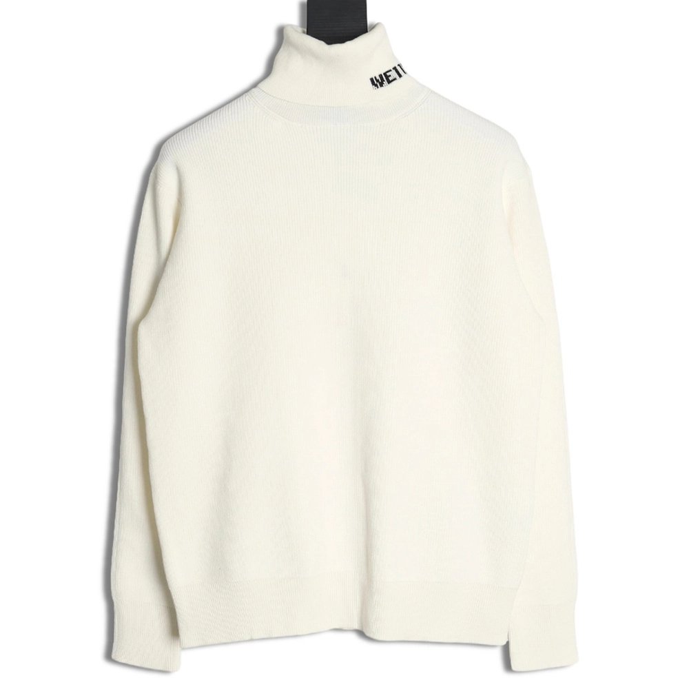 We11 Done simple LOGO letter jacquard turtleneck base sweater,We11done Sweatshirt,Sweatshirt,Buy cheap clothing haul France