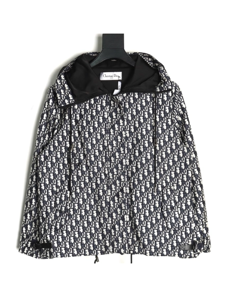 Dior all over print monogram jacquard zipper hooded jacket,Dior Jacket,Jacket,Buy cheap clothing haul France
