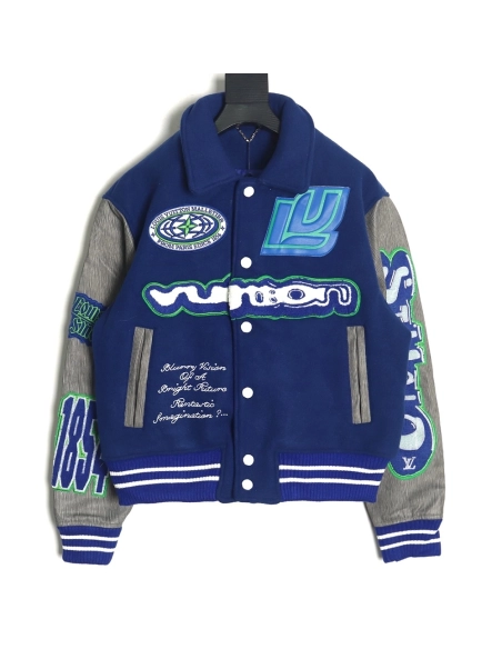 Louis Vuitton Klein Blue Earth Baseball Jacket,Louis Vuitton Jacket,Jacket,Buy cheap clothing haul France