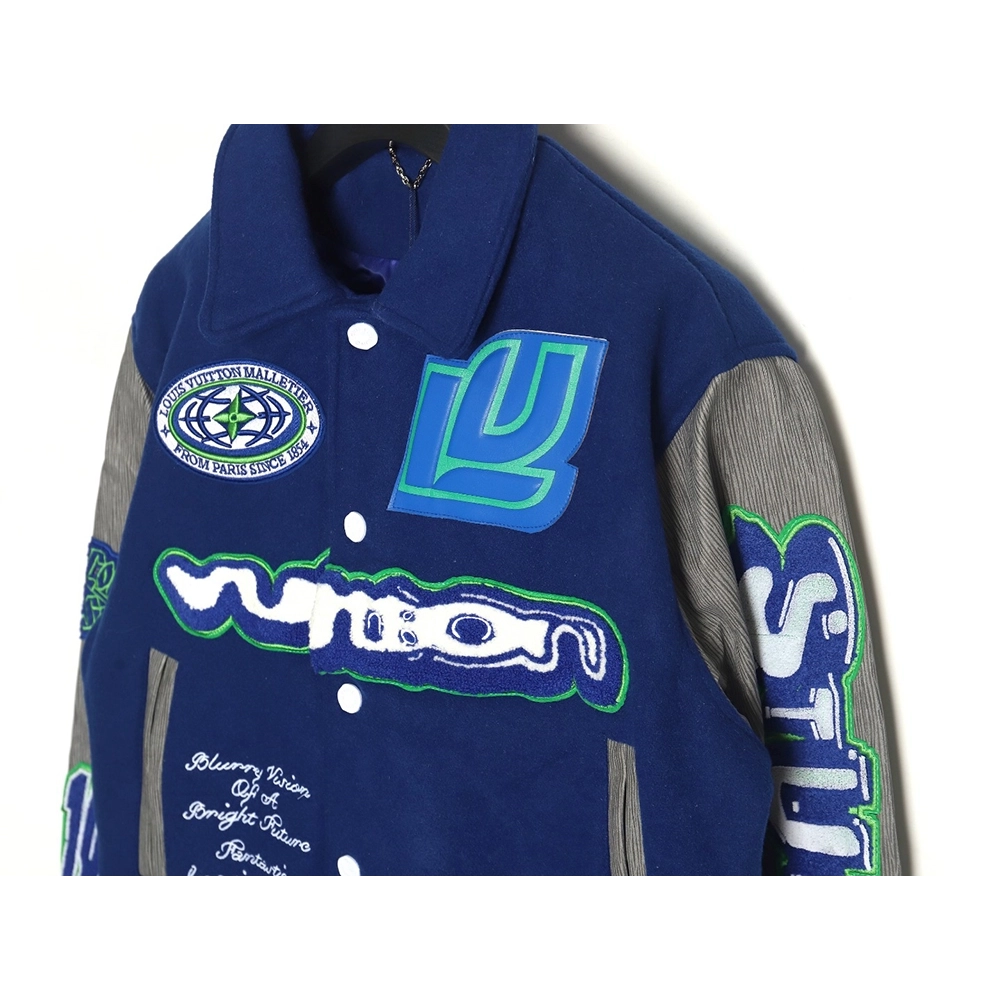Louis Vuitton Klein Blue Earth Baseball Jacket,Louis Vuitton Jacket,Jacket,Buy cheap clothing haul France