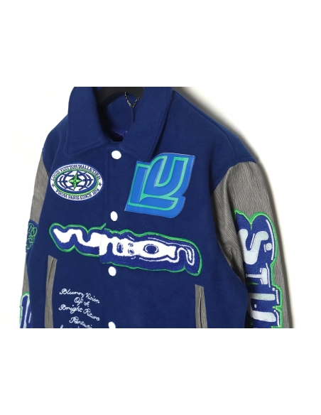 Louis Vuitton Klein Blue Earth Baseball Jacket,Louis Vuitton Jacket,Jacket,Buy cheap clothing haul France