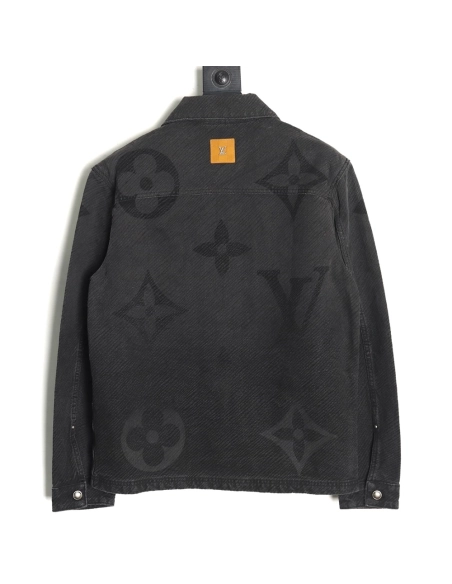 Louis Vuitton dark pattern presbyopic logo twill denim jacket,Louis Vuitton Jacket,Jacket,Buy cheap clothing haul France