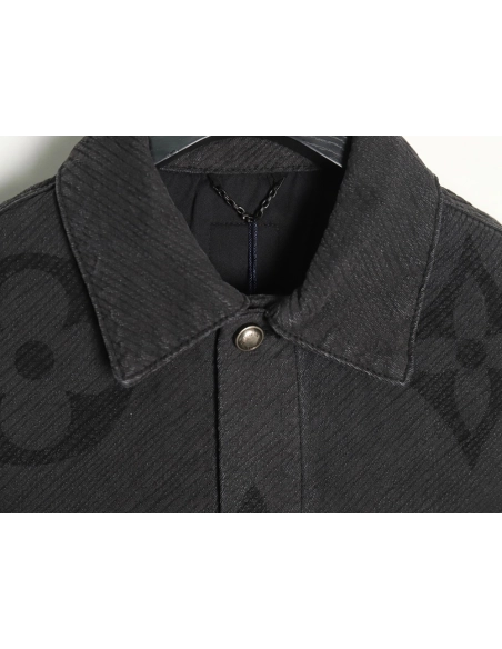 Louis Vuitton dark pattern presbyopic logo twill denim jacket,Louis Vuitton Jacket,Jacket,Buy cheap clothing haul France