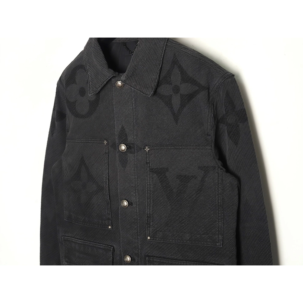 Louis Vuitton dark pattern presbyopic logo twill denim jacket,Louis Vuitton Jacket,Jacket,Buy cheap clothing haul France