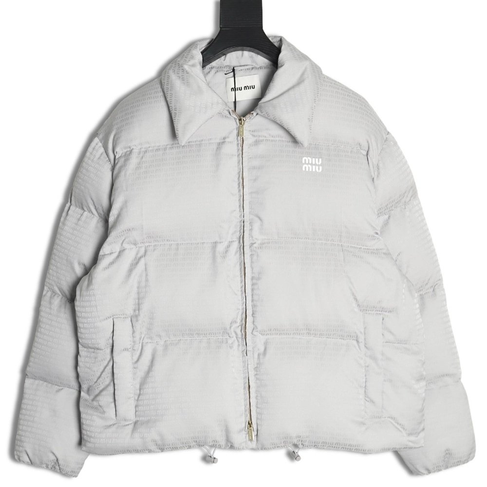 Miu Miu jacquard all over print lapel down jacket,Miu Miu Jacket,Jacket,Buy cheap clothing haul France