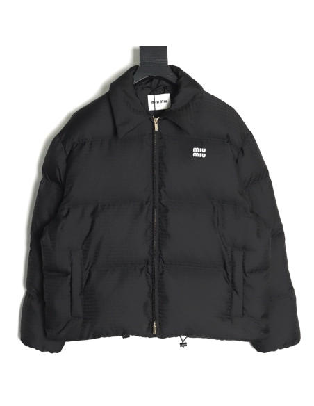 Miu Miu jacquard all over print lapel down jacket,Miu Miu Jacket,Jacket,Buy cheap clothing haul France