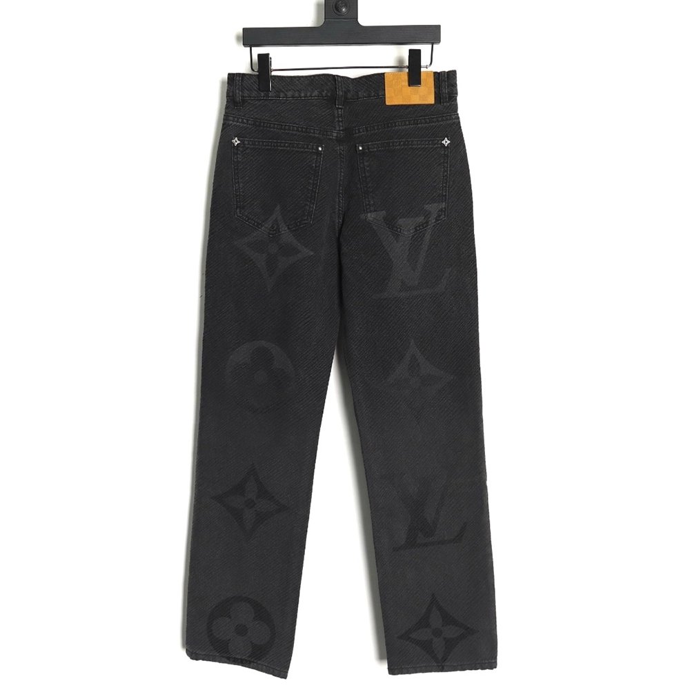 Louis Vuitton dark pattern presbyopic logo twill jeans,Louis Vuitton Jeans,CASUAL PANTS,Buy cheap clothing haul France