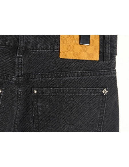 Louis Vuitton dark pattern presbyopic logo twill jeans,Louis Vuitton Jeans,CASUAL PANTS,Buy cheap clothing haul France