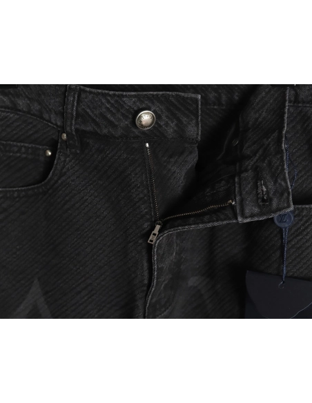 Louis Vuitton dark pattern presbyopic logo twill jeans,Louis Vuitton Jeans,CASUAL PANTS,Buy cheap clothing haul France