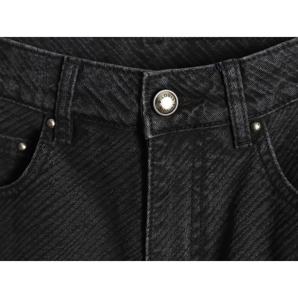 Louis Vuitton dark pattern presbyopic logo twill jeans,Louis Vuitton Jeans,CASUAL PANTS,Buy cheap clothing haul France
