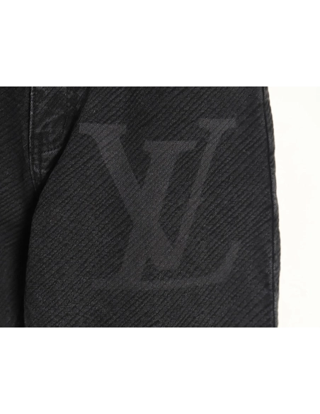 Louis Vuitton dark pattern presbyopic logo twill jeans,Louis Vuitton Jeans,CASUAL PANTS,Buy cheap clothing haul France