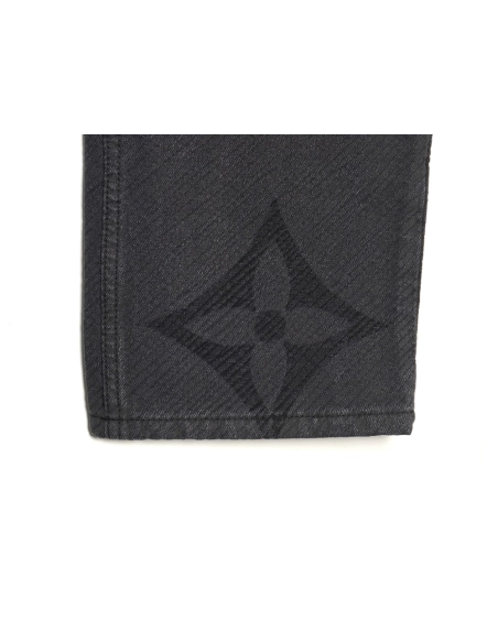 Louis Vuitton dark pattern presbyopic logo twill jeans,Louis Vuitton Jeans,CASUAL PANTS,Buy cheap clothing haul France