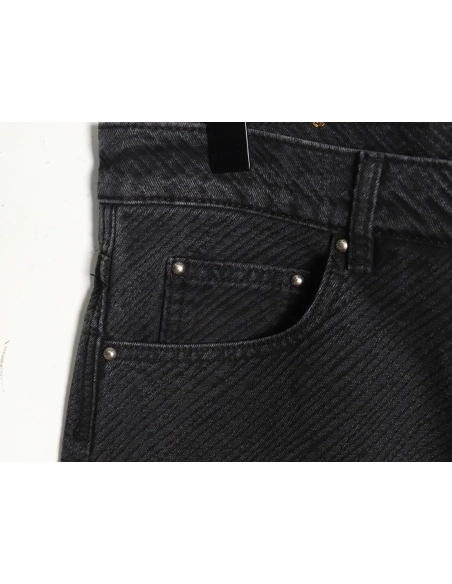 Louis Vuitton dark pattern presbyopic logo twill jeans,Louis Vuitton Jeans,CASUAL PANTS,Buy cheap clothing haul France