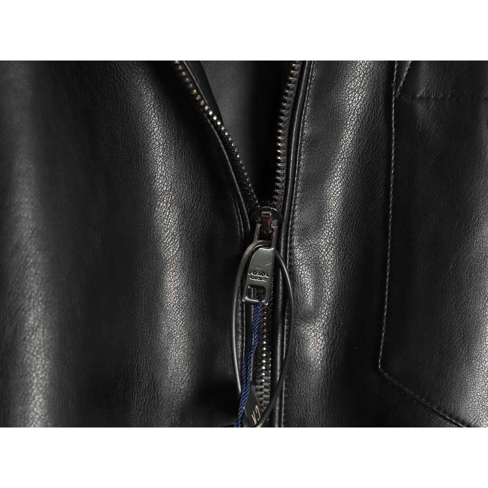 Prada triangle logo leather jacket,Prada Jacket,Jacket,Buy cheap clothing haul France