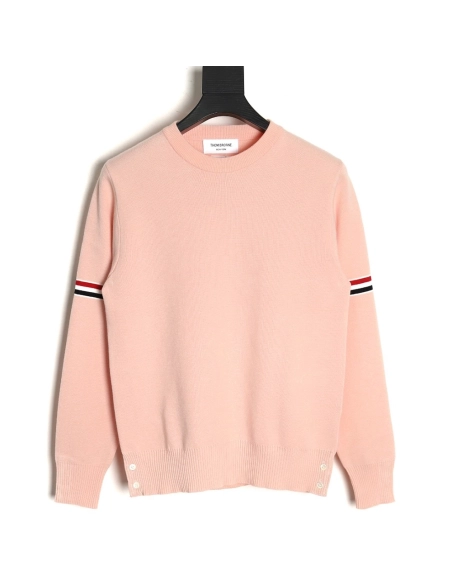 Thom Browne Double Sleeve Web Band Crew Neck Sweater,Thom Browne,TB-02241215