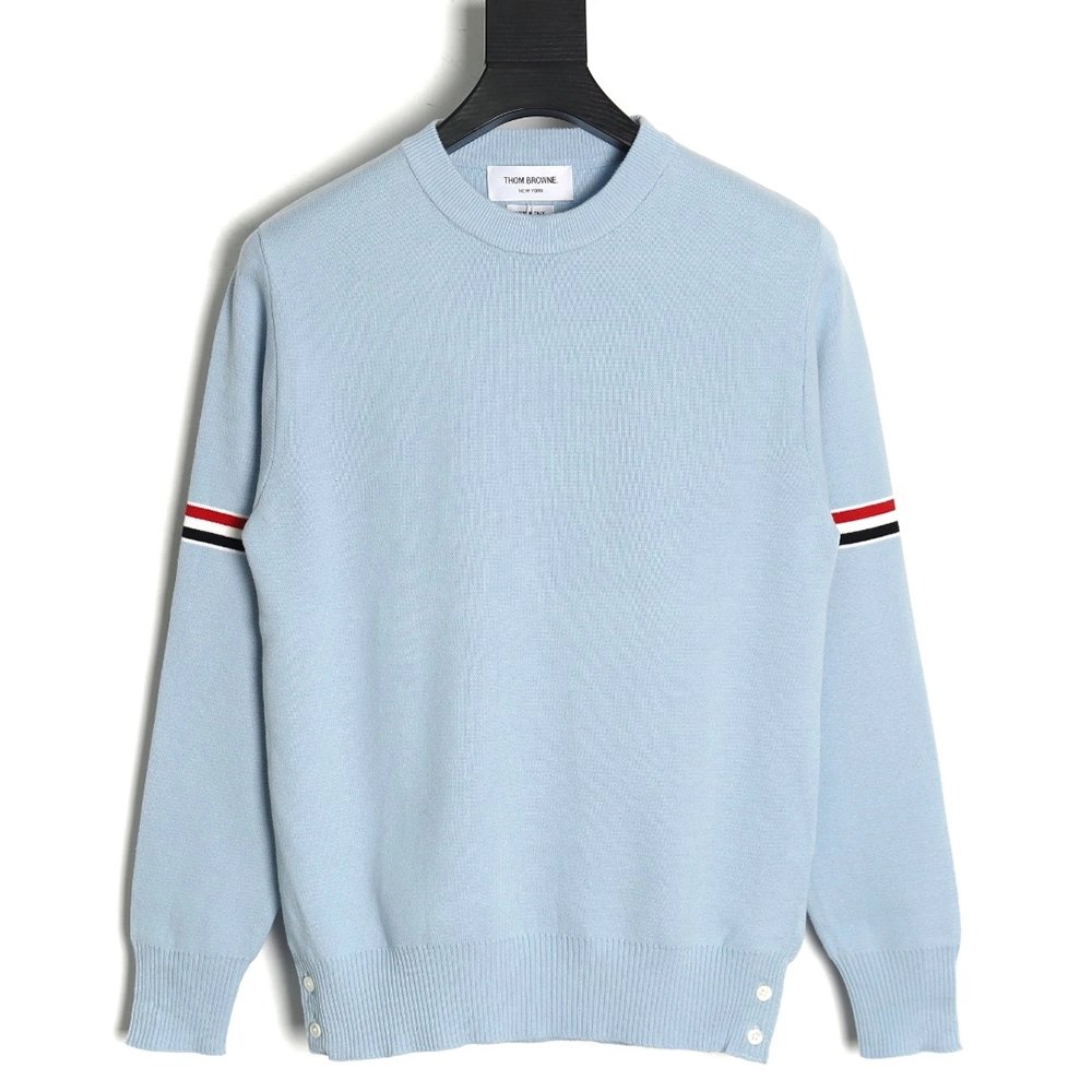 Thom Browne Double Sleeve Web Band Crew Neck Sweater,Thom Browne,TB-03241215