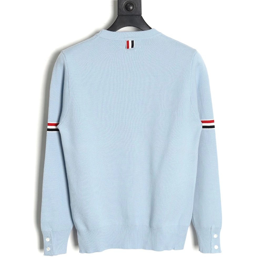 Thom Browne Double Sleeve Web Band Crew Neck Sweater,Thom Browne,TB-03241215