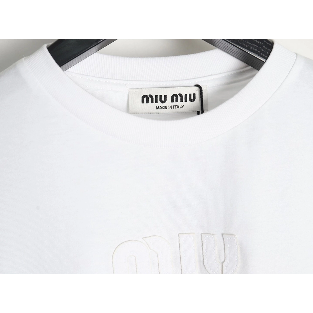 Miu Miu Embroidered Cotton Long Sleeve TShirt,Miu Miu,MIU-05241215