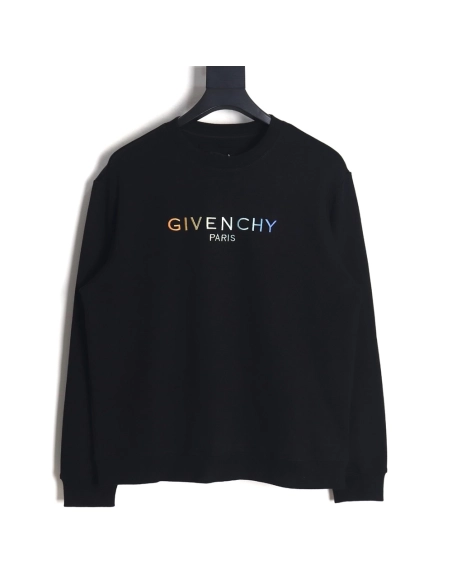 Givenchy rainbow gradient embroidered crewneck sweatshirt,Givenchy,GVC-16241215
