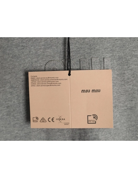 Miu Miu Embroidered Cotton Long Sleeve TShirt,Miu Miu,MIU-06241215