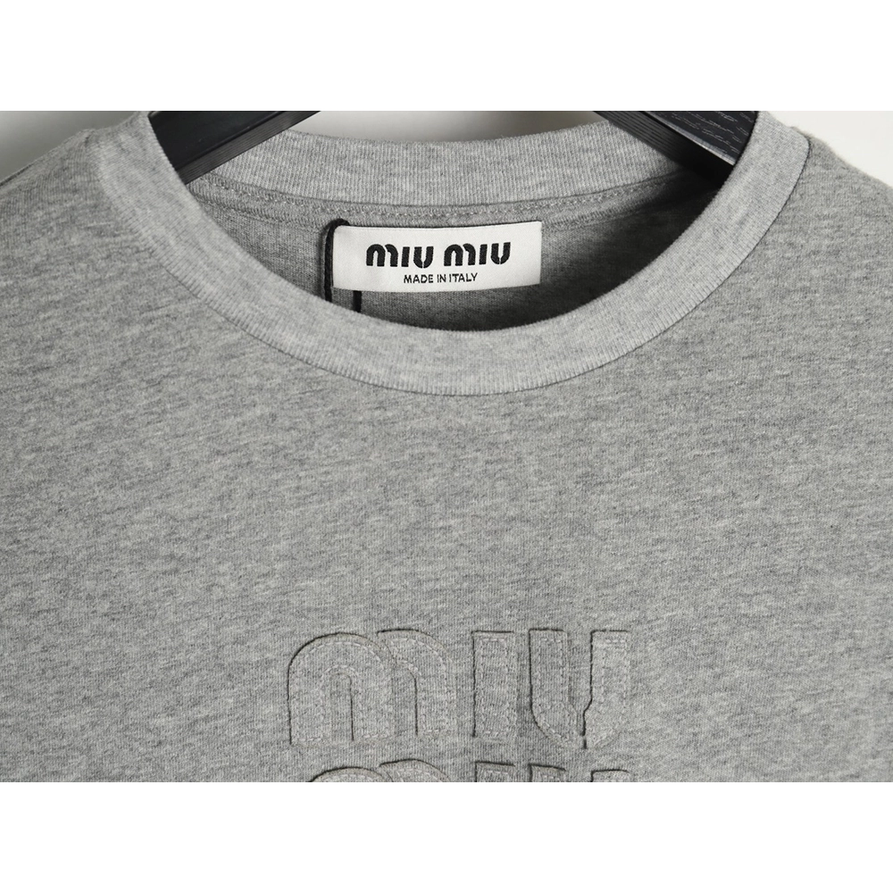 Miu Miu Embroidered Cotton Long Sleeve TShirt,Miu Miu,MIU-06241215
